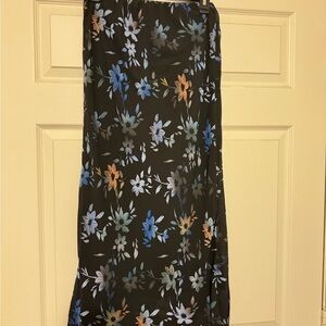 Wild Fable Black Maxi Skirt with Blue and Orange Floral